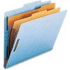 Smead® Pressboard Classification Folders, Letter, Six-Section, Blue, 10/Box