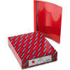 Smead® Poly Report Cover, Tang Clip, Letter, 1/2" Capacity, Clear/Red, 25/Box