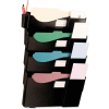 Universal® Grande Central Filing System, Four Pocket, Wall Mount, Plastic, Black