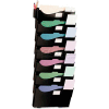 Universal Grande Central Filing System, Seven Pocket, Wall Mount, Plastic, Black