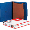 Universal® Pressboard Classification Folders, Letter, Four-Section, Cobalt Blue, 10/Box