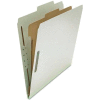Universal® Pressboard Classification Folder, Letter, Four-Section, Gray, 10/Box