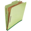 Universal® Pressboard Classification Folder, Letter, Six-Section, Green, 10/Box