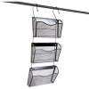 Universal One Mesh Three-Pack Wall Files with Hanger, Letter, Black