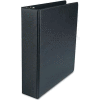 Universal® Suede Finish Vinyl Round Ring Binder, 2" Capacity, Black