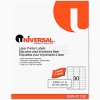 Universal One® Laser Printer Permanent Labels, 1 x 2-5/8, Clear, 1500 Labels