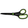 Universal One Industrial Scissors, 8" Length, Straight, Black Carbon Coated Blades, Black/Blue