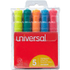 Desk Highlighter, Five-Color Set, Chisel Tip, Pocket Clip