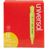 Desk Highlighter, Chisel Tip, Pocket Clip, Fluorescent Yellow, Dozen