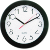 Universal® Bold Round Wall Clock, 9.75" Overall Diameter, Black Case, 1 AA