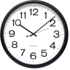 Universal® Round Wall Clock, 13.5" Overall Diameter, Black Case, 1 AA
