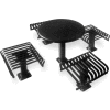 UltraPlay 36" Round Solid Top Table, Surface Mount, 4 Slat Seats - Black