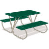 3' Preschool Polyethylene Picnic Table w/ Galvanized Frame, Green