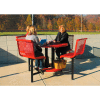 UltraPlay 46" Round Bar Height Table w/ Seats, Inground Mount, Diamond Metal Surface - Red
