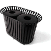 UltraPlay (2) 36 Gallon Green LX Receptacle w/Flat Lid & Liner, Trash/Cans Decal - LX-72FT-GRN-T/C