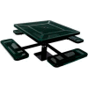 46" Single Pedestal Square Table, Surface Mount, Perforated 78"W x 78"D - Black
