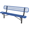 6' In-Ground Bench w/ Back, Diamond Pattern, Blue