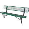 6' In-Ground Bench w/ Back, Diamond Pattern, Green