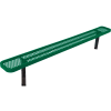 6' Bench w/o Back, Perforated, In Ground, Green