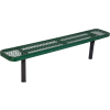 8' In-Ground Steel Bench, Diamond Pattern, Green