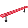 6' Bench w/o Back, Perforated, Surface Mount, Red