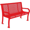 4' Lexington Bench, Perforated 48"W x 25"D - Red