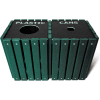UltraPlay (2) 20 Gallon Cedar Recycle Trash Receptacle w/Lid, Can/Trash - TRSQ-40-CDR-C/T