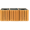 UltraPlay (3) 20 Gal Cedar Recycle Trash Receptacle w/Lid, Plastic/Paper/Glass - TRSQ-60-CDR-P/PP/G