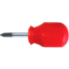 Urrea Red Handle Screwdriver, 9671R, #2 Phillips Tip, 3-13/32"L, 1 3/8"L X 1/4" Stubby Round Shank
