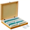 AmScope PS100E 100 pc. Homeschool Biology Prepared Microscope Slides with Wooden Case