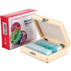 AmScope PS25 25 pc. Glass Prepared Microscope Slides with Wooden Box