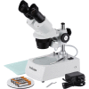 AmScope SE305R-P-LED 10X-30X Cordless LED Stereo Microscope with Top & Bottom Illumination System