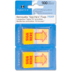 Sparco™ "Sign Here" Flags, 1" x 1-3/4", Yellow, 50 Flags/Dispenser, 2 Dispensers/Pack