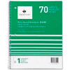 Sparco™ 1-Subject Notebook, 8" x 10-1/2", Wide Ruled, Bright White, 70 Sheets/Pad
