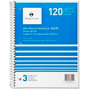 Sparco™ 3-Subject Notebook, 8" x 10-1/2", Wide Ruled, Bright White, 120 Sheets/Pad