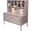 Marvel® - 25 Slot Literature Organizer with Riser and Cabinet -Slate Gray
