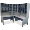 Marvel® 100 Slot Mailroom Organizer, Riser, 84"H x 78"W, Slate Gray