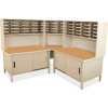 Marvel® 50 Slot Mailroom Organizer with Cabinet, Riser, 68"H x 78"W, Putty