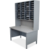 Marvel® 40 Slot Mailroom Organizer, Riser, 84"H x 48"W, Slate Gray