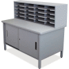Marvel® 20 Slot Mailroom Organizer with Cabinet, 52"H x 48"W, Slate Gray