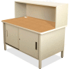 Marvel® Mailroom Utility Table with Cabinet, Riser, 52"H x 48"W, Putty