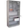 Marvel® 30 Compartment Mail Sorter with Adjustable Work Surface, 80"H x 42"W, Slate Gray
