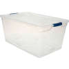 United Solutions Cleverstore Clear Latching Storage Tote w/Lid 95 Quart 29"L x 17-3/4"W x 13-1/4"H - Pkg Qty 4