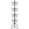 Rotating Literature Display w/ 16 Oversized Wire Pockets & Wire Base, Black