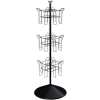 Rotating Literature Display w/ 12 Oversized Wire Pockets & Round Base, Black