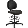 Bevco Fabric Office Stool - Mid-Height with Glides and Footring - Black - Lexington Series