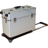 CASE-EH Aluminum Pilot Case With Trolley Handle 19"L x 10"W x 14"H, Silver