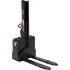 Fully Powered Narrow Mast Stacker SNM-62-FF-21 w/ Fixed Forks and Straddle Legs - 2200 Lb. Capacity