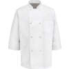 Chef Designs 8 Button-Front Chef Coat, Pearl Buttons, White, Polyester/Cotton, S