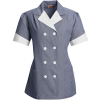 Red Kap® Double-Breasted Lapel Tunic Short Sleeve Navy Pincord Regular-L - 9S03